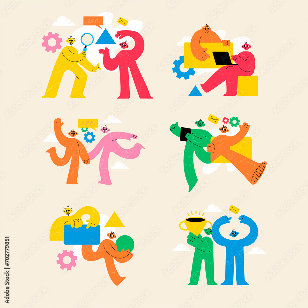 Abstract business people mini composition set Abstract business people mini composition set