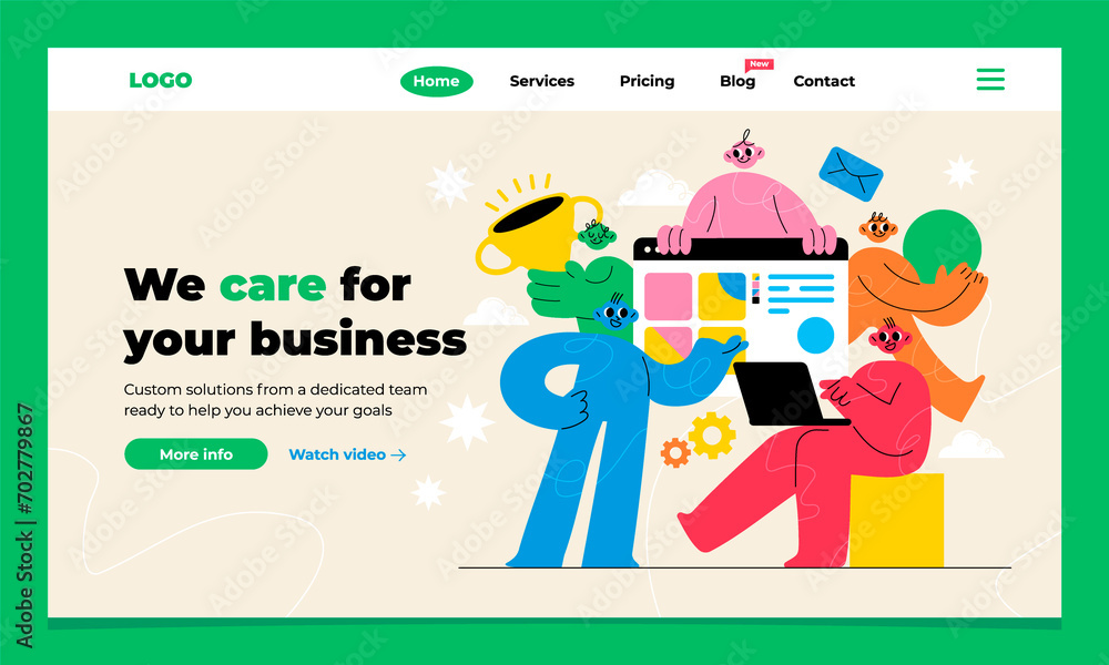 Abstract business people landing page
