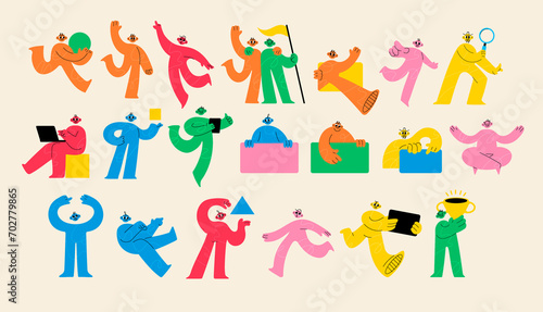 Abstract business people set