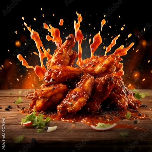 Grilled Spicy Chicken Wings with Ketchup on a Plate: A Culinary Delight in Every Savory Bite