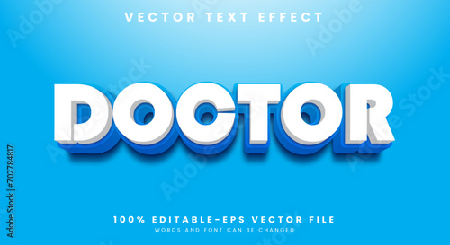 3d Doctor editable text effect creative and minimal font style