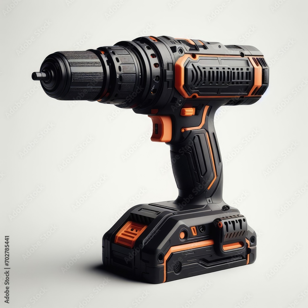 cordless drill isolated on white background