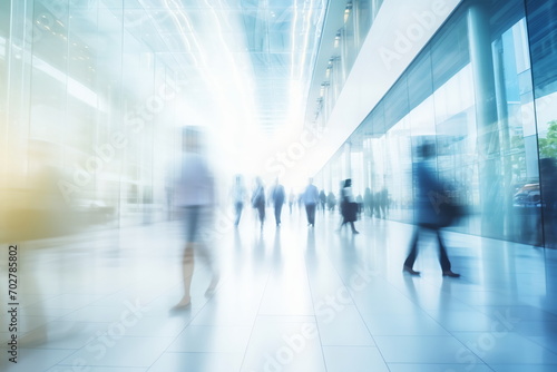 Business people walking in a modern office building