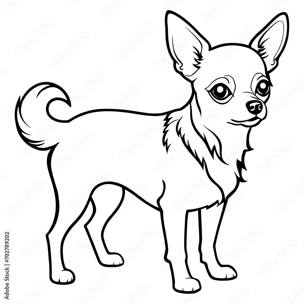 Chihuahua dog coloring page for kids