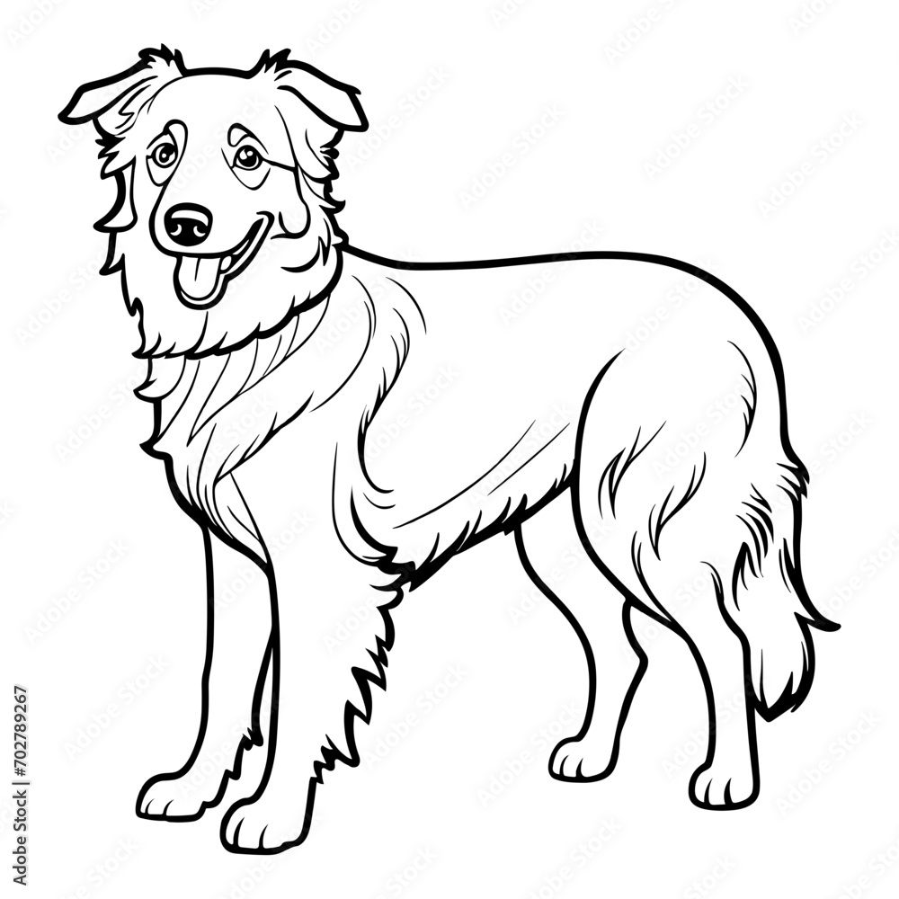 Border Collie dog coloring page for kids