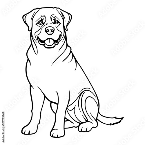 Rottweiler dog coloring page for kids