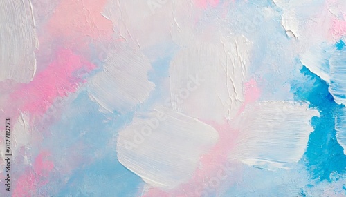 art oil and acrylic smear blot canvas painting stucco wall abstract texture pink blue white color stain brushstroke relief grain texture background photo