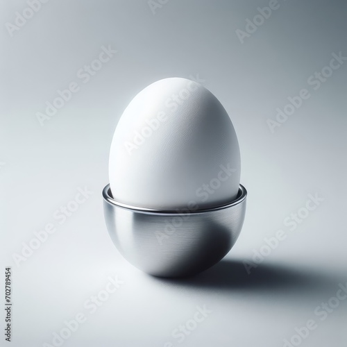 egg in aa cup on a white background photo