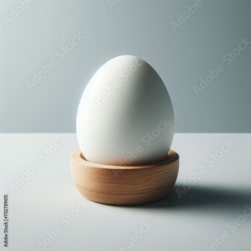 egg in aa cup on a white background photo