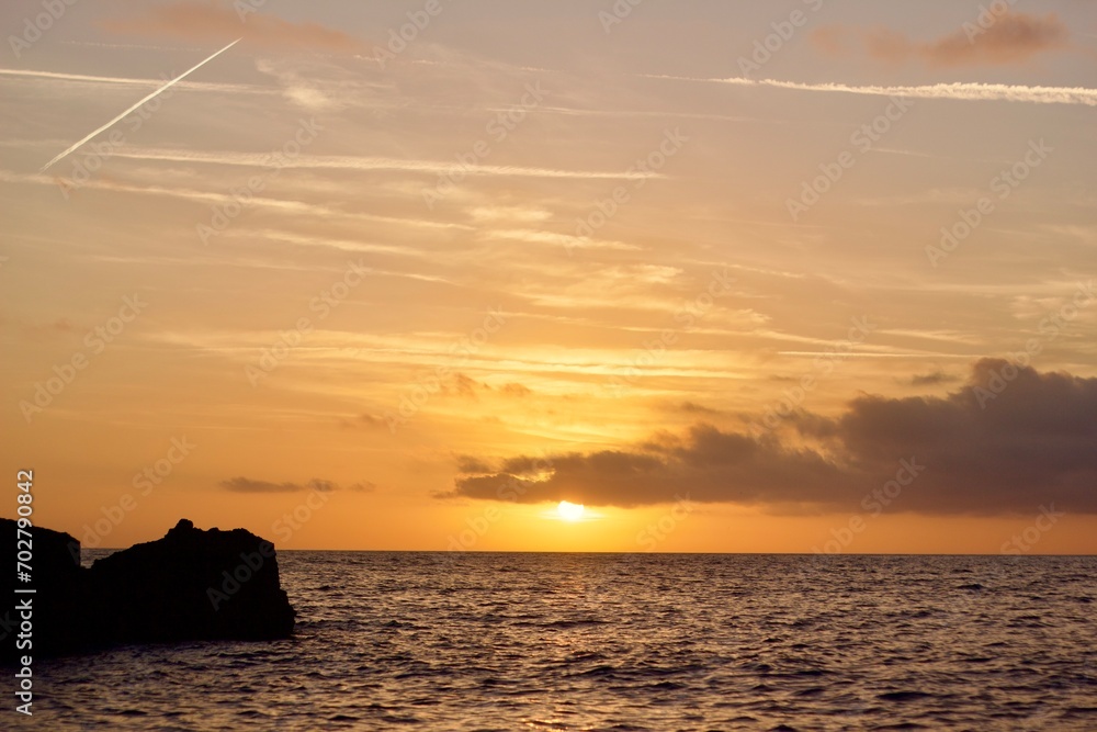 golden sunset over the sea