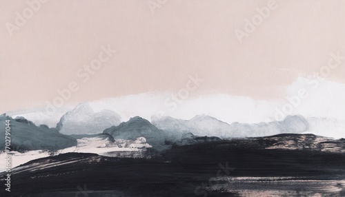 hand painted landscape versatile artistic image for creative design projects posters banners cards covers magazines prints wallpapers ink and charcoal on cardboard artist made art no ai