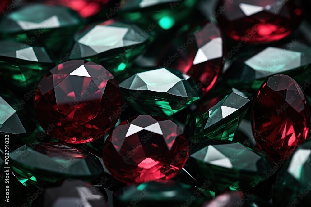 a bunch of red and green diamonds sitting on top of a pile of other red and green diamonds on top of each other. a bunch of red and green diamonds sitting on top of a pile of other red and green diamonds on top of each other.