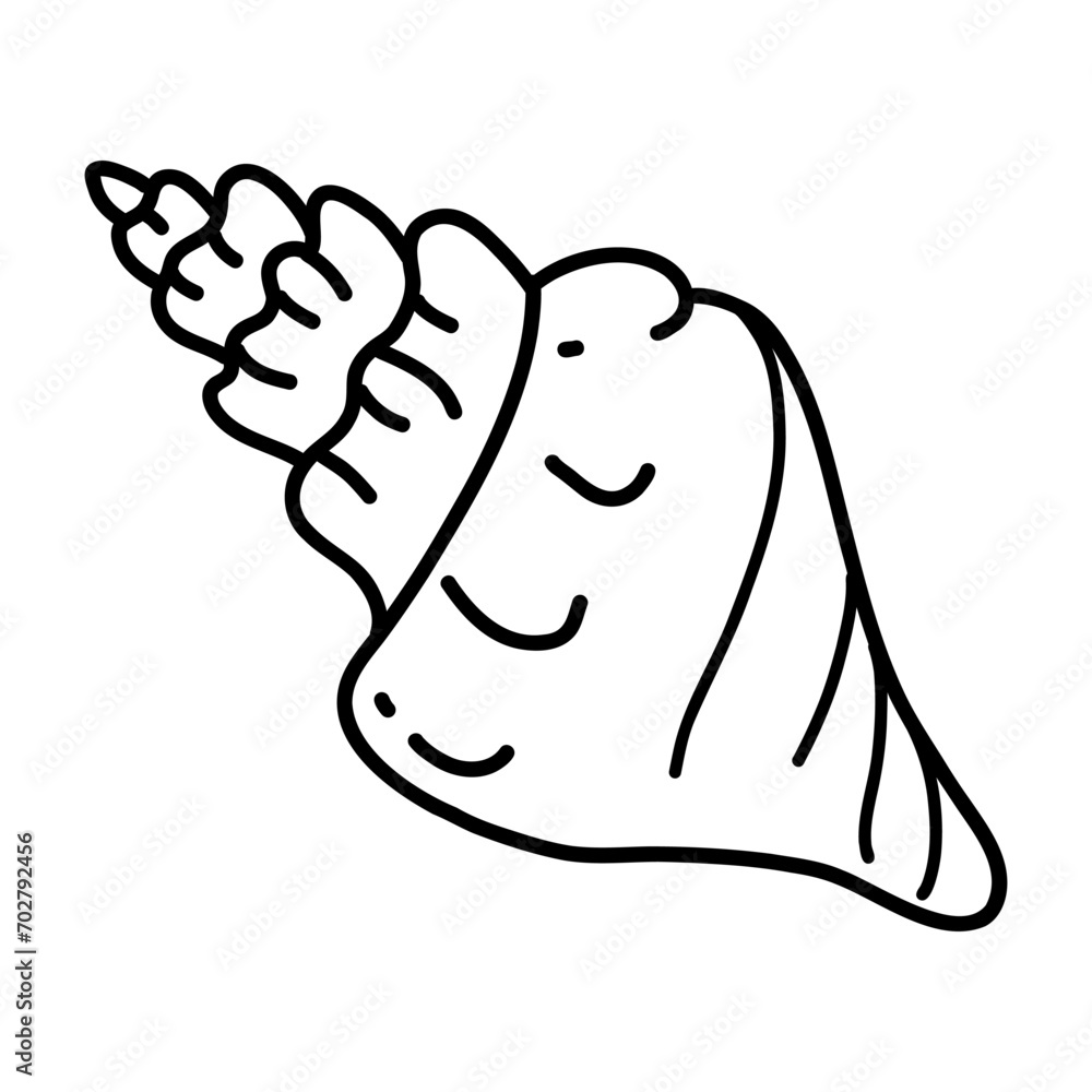 Strombus Sea Shell isolated on a transparent. Vector illustration in outline style. For cards, logo, decorations, invitations Strombus Sea Shell isolated on a transparent. Vector illustration in outline style. For cards, logo, decorations, invitations