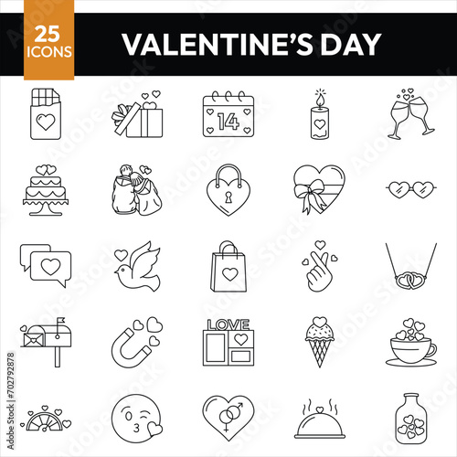 Valentines day, icon set, Icon, valentine, love, vector, line, day, set, arrow, symbol, gift, signs, romantic, holiday, illustration, design, outline, rose, dating, decoration, valentine, happy, heart