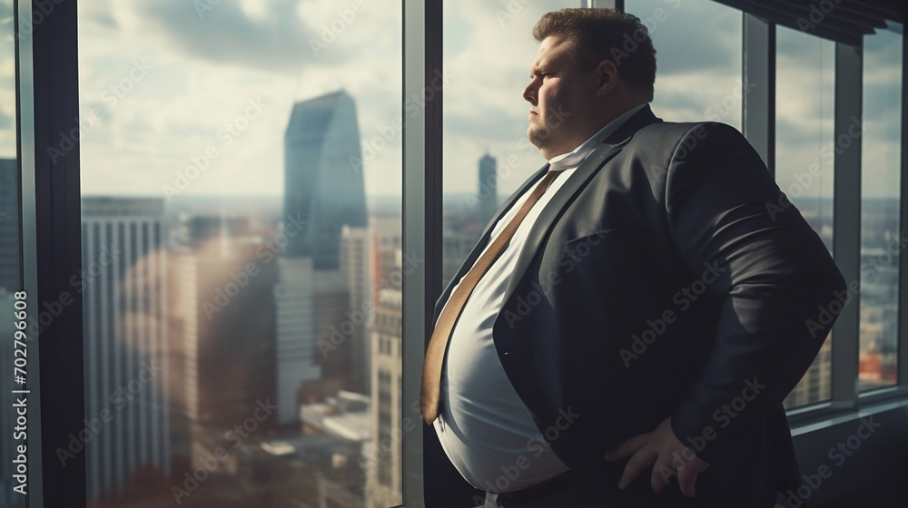 Businessman Contemplating Cityscape. Generative ai Businessman Contemplating Cityscape. Generative ai