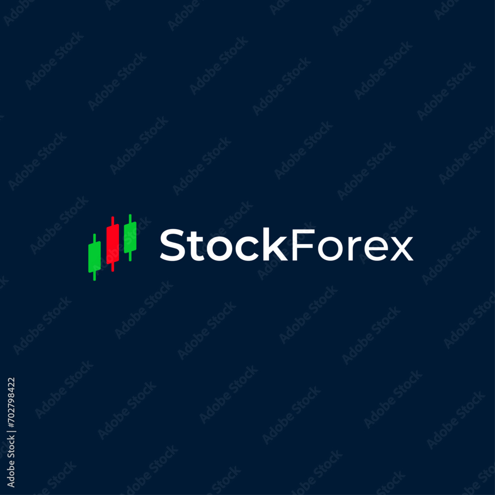 Stock Forex logo design template with fully editable font, new trendy logo 2024