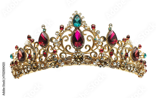 Royal Gemstone Crown Display on the transparent background, PNG Format