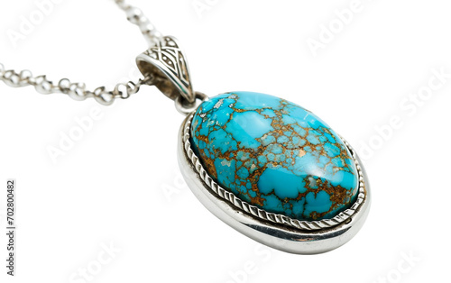 Handcrafted Turquoise Pendant on the transparent background, PNG Format