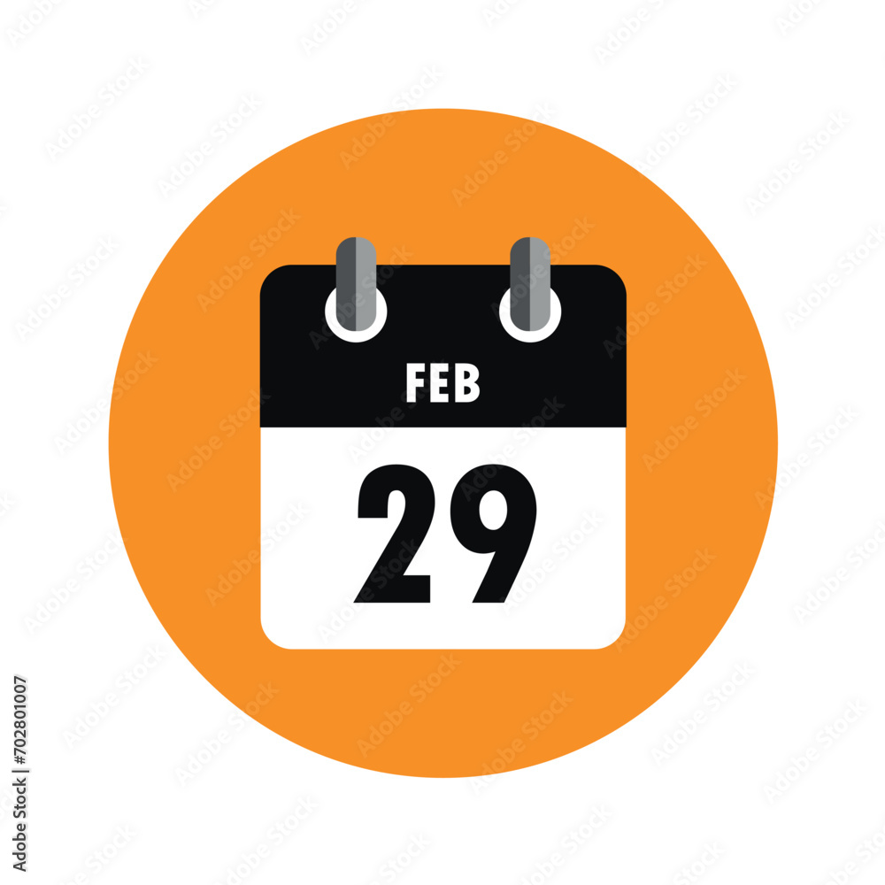 29 february in the leap year calendar vector illustration 29 february in the leap year calendar vector illustration