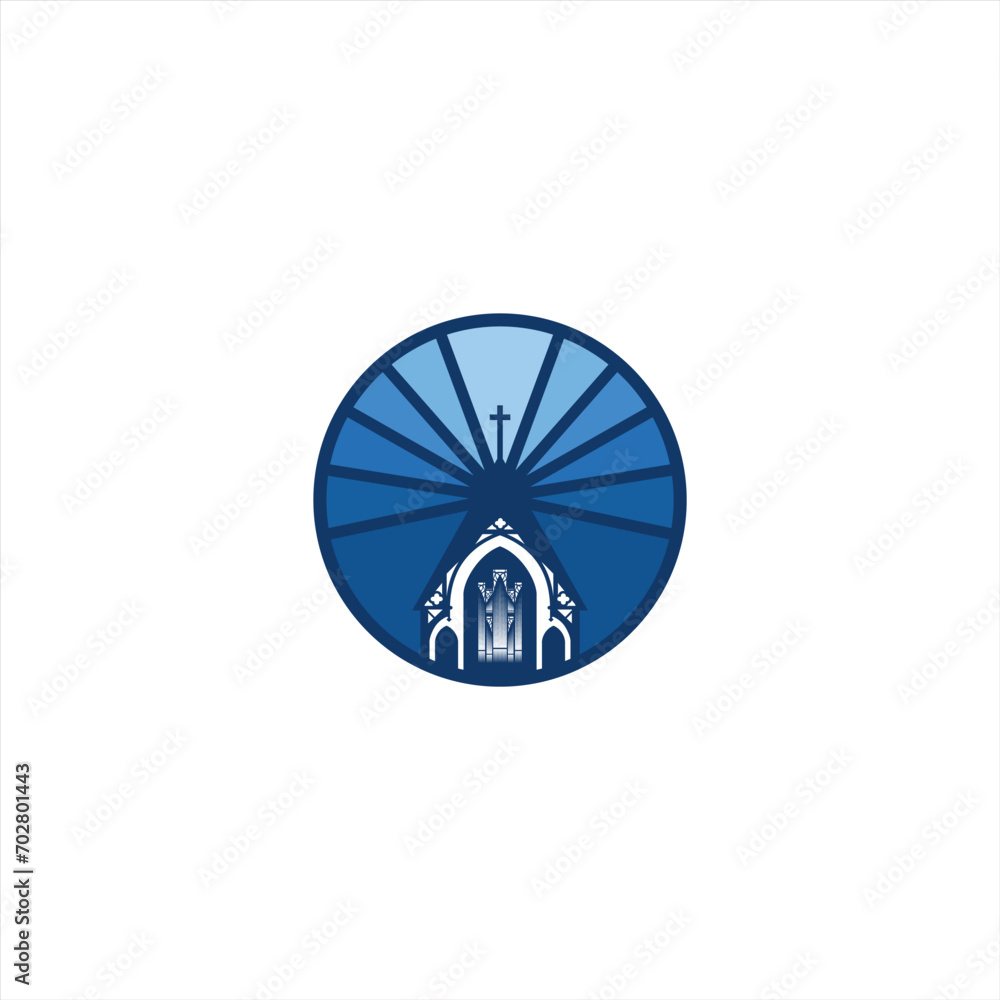 church logo design in negative space. inspiration church logo,christian logo symbol illustration.
