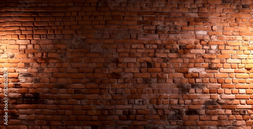 Background with the wall made of red bricks. Edited AI illustration.