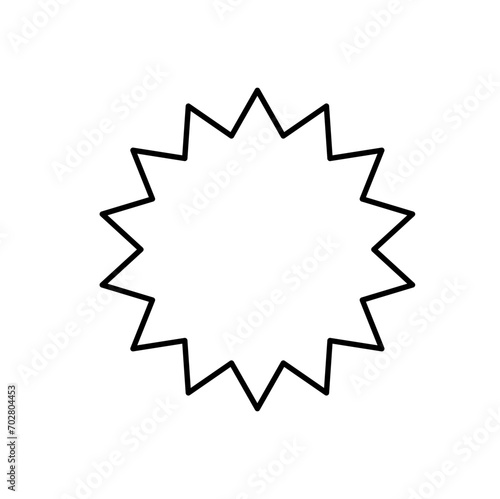 Starburst line sticker vector icon