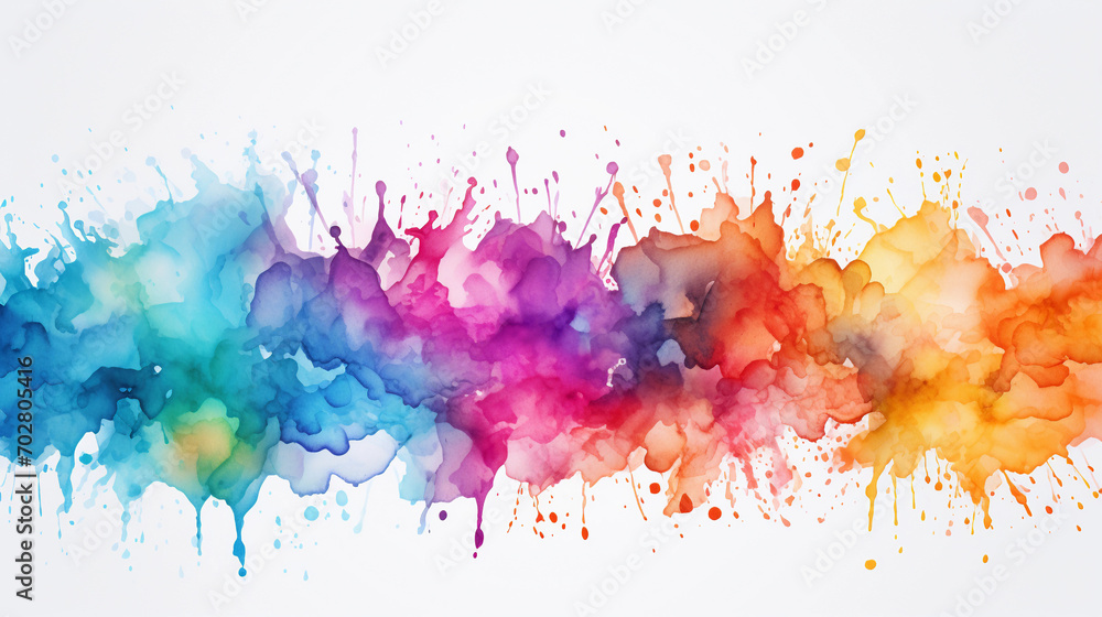 Colorful Watercolor Background with Splatters Adding an Abstract Artistic Touch
