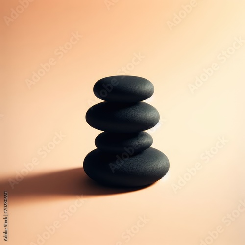 stack of zen stones on simple background 