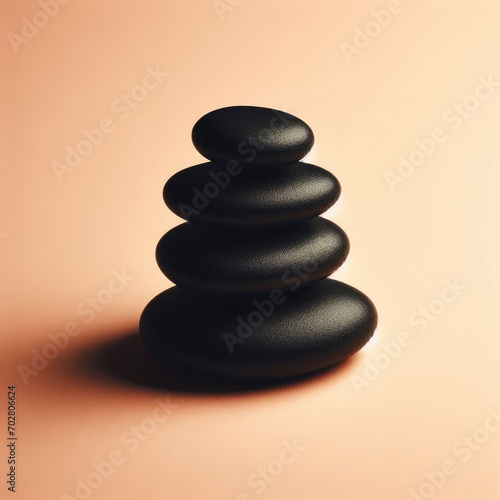 stack of zen stones on simple background 