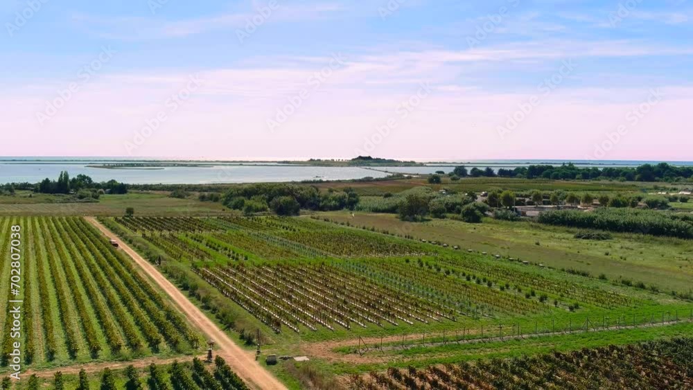 Champs et étang en drone - Villeneuve-lès-Maguelone Champs et étang en drone - Villeneuve-lès-Maguelone