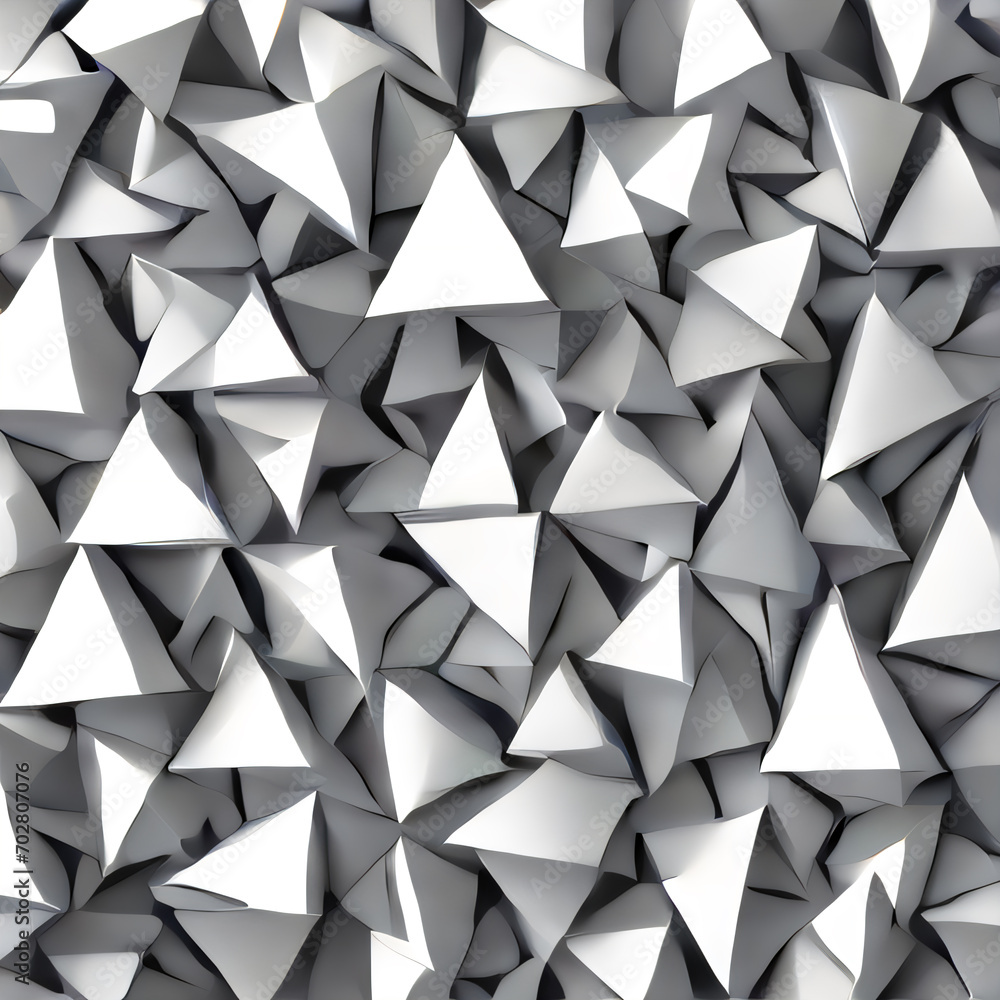 Abstract background - 3d white triangles and volumetric shapes Abstract background - 3d white triangles and volumetric shapes