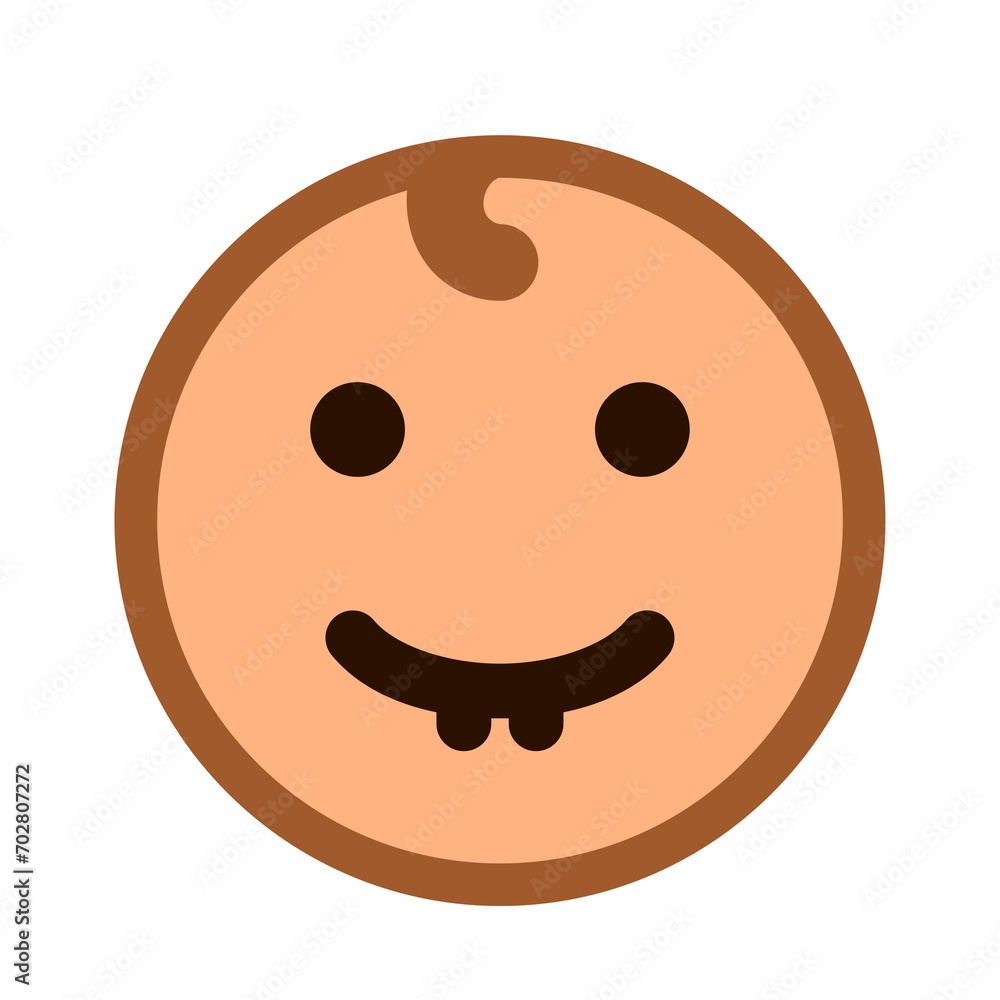 smiling cute newborn baby emoticon. smiling cute newborn baby emoticon.