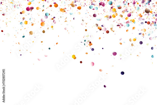 Flying colorful confetti, cut out - stock png.