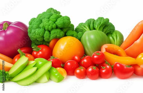 Colorful vegetables isolated on white background