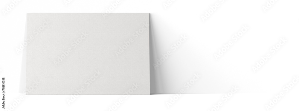 Various model of blank white art canvas isolated on plain floor suitable for your mockup project. - obrazy, fototapety, plakaty 