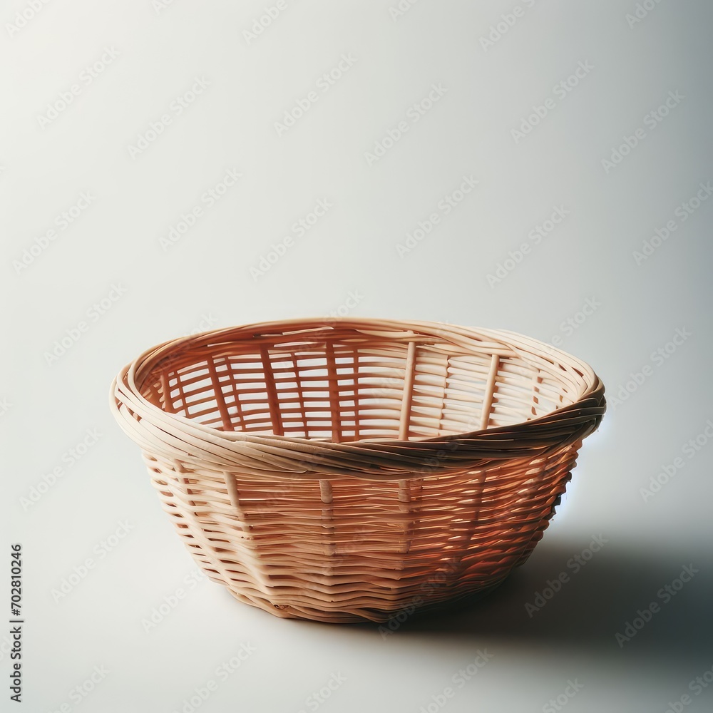 wicker basket on a white backgroun
