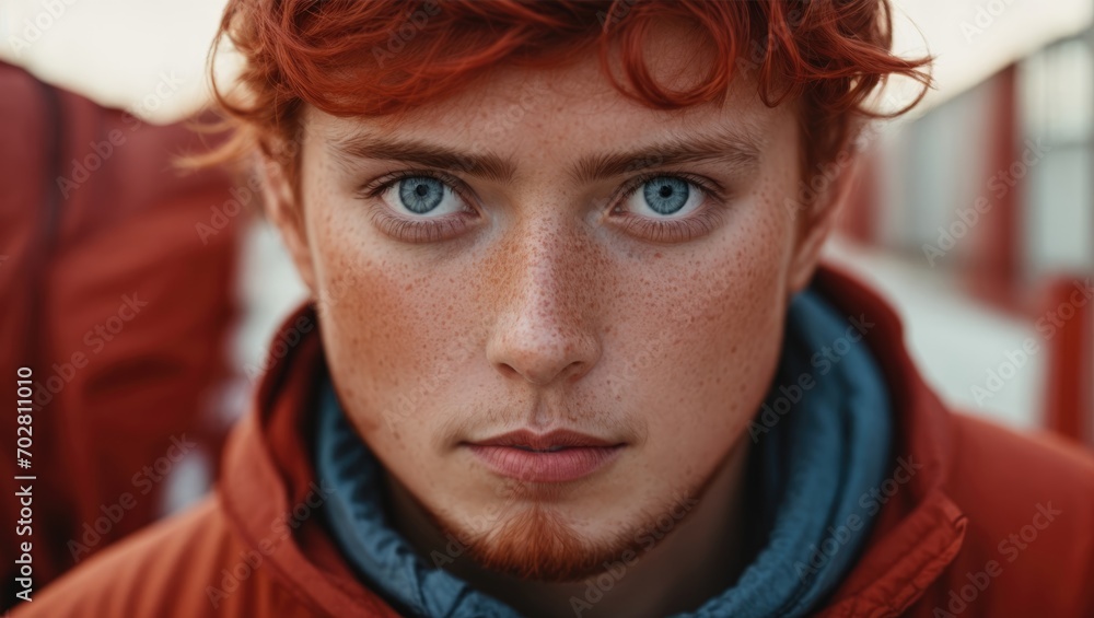 red-haired boy with freckles on his face red-haired boy with freckles on his face