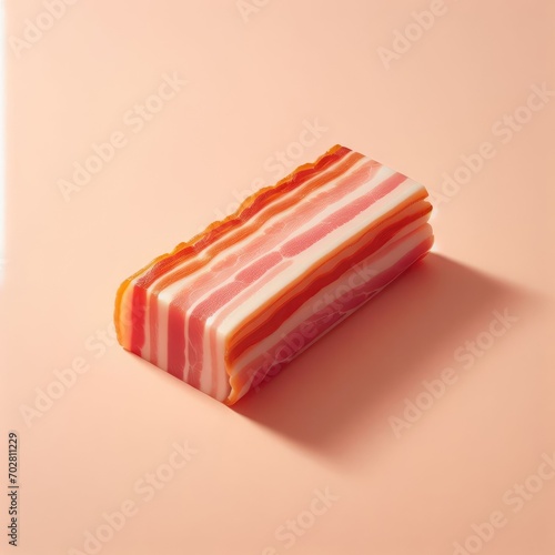 Bacon slice on simple background 