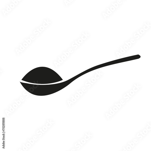 Spoon icon vector, spoon icon with full of sugar or salt flat illustration isolated on white background. photo