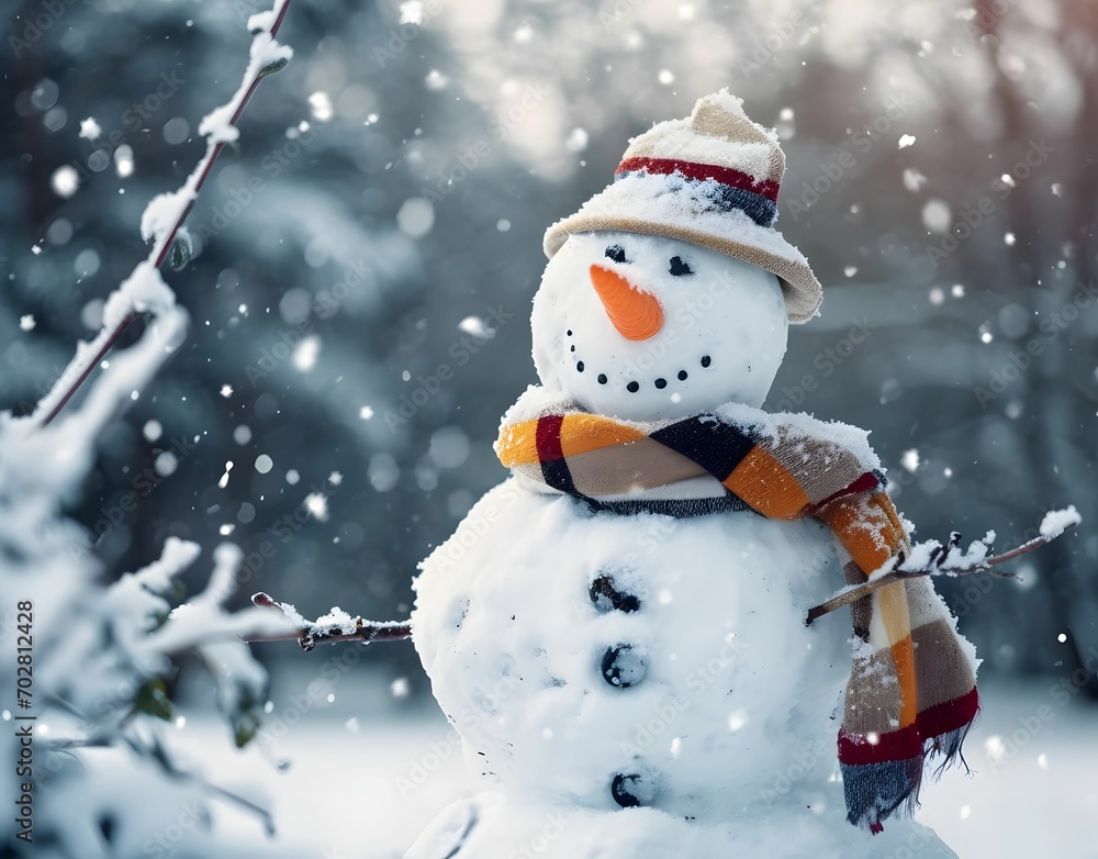 Whistlerian Snowman in Snowfall with Tinycore Style, Happycore with Warm Amber Tones Whistlerian Snowman in Snowfall with Tinycore Style, Happycore with Warm Amber Tones