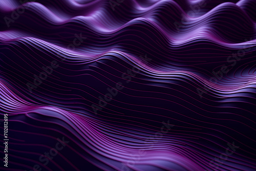 Abstract dark purple background with a complex wavy line pattern.
