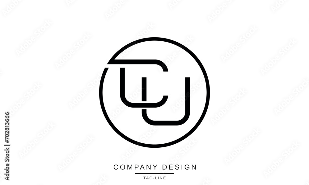 Obraz premium CU, UC, Abstract Letters Logo Monogram