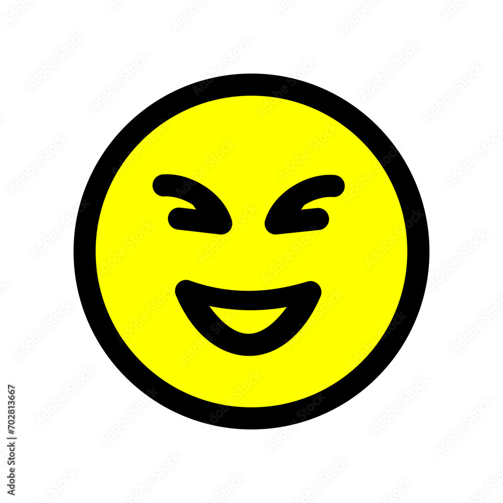 cheerful emoji face flat style cheerful emoji face flat style