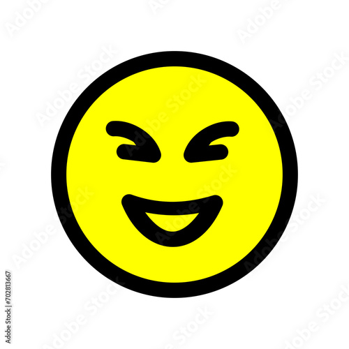 cheerful emoji face flat style