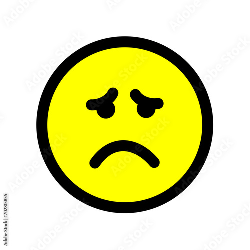 Sad emoji face flat style 