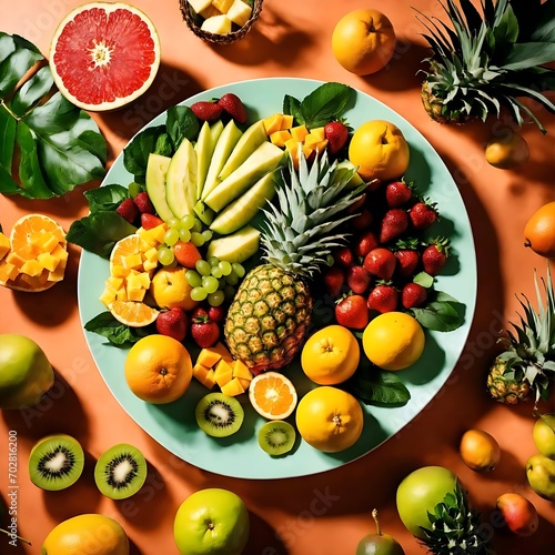 Tropical Temptations: Exotic Fruits and Floral Flourishes Set