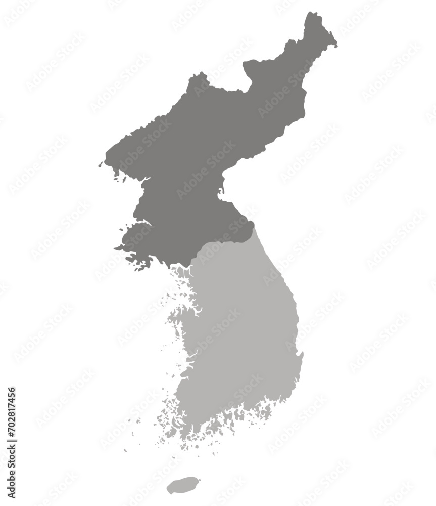 Fototapeta premium North Korea and South Korea map. Map of Korea.