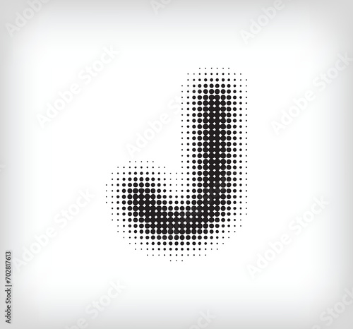 Creative dotted letter J design. Alphabet set pixel is flat and solid. Integrative and integrative pixel movement. Modern icon ports.