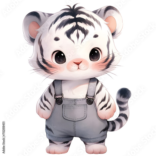 Cute animal Cub in Overalls	
 photo