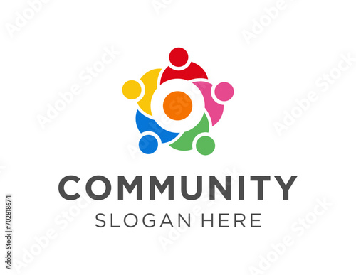 The logo design is about Community and was created using the Corel Draw 2018 application with a white background.